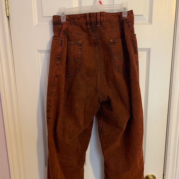 💚2/40 Collusion 005 Straight Red Acid Wash Jeans - Picture 3 of 4